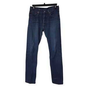 Levi's 501 Denim Jeans Women's W26 L32 Classic Straight Leg Dark Wash